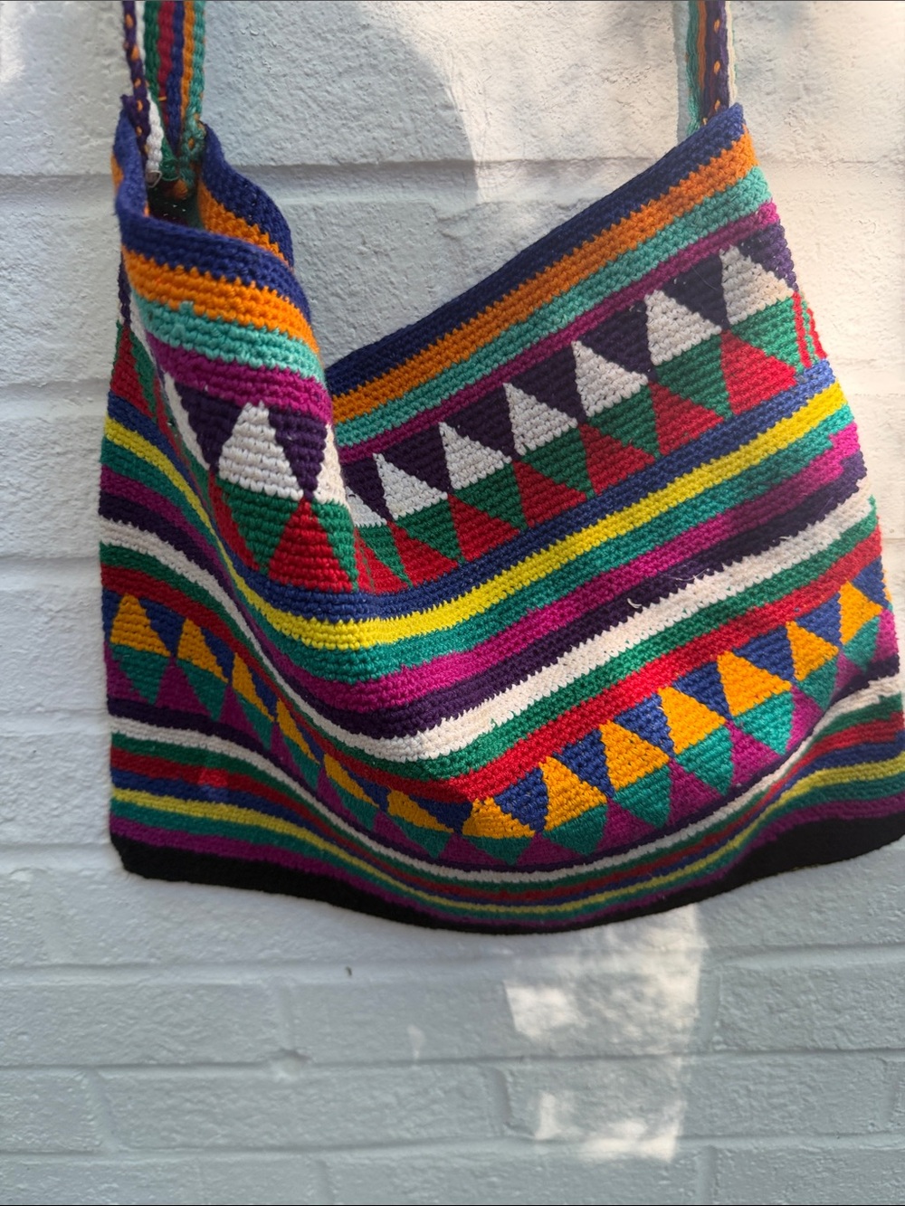 Handwoven Multicolor Geometric Crossbody Bag Guatemala